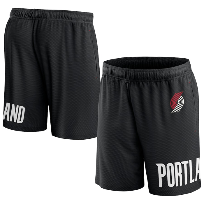 Men's Portland Trail Blazers Black Free Throw Mesh Shorts